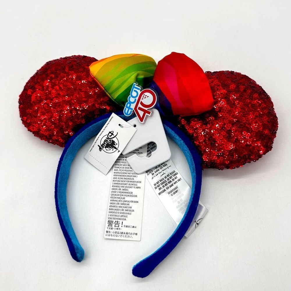 EPCOT 40th Anniversary Disney Parks Sequined Ears Headband NWT Ships Worldwide